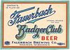 1937 Fauerbach Badger Club Beer 12oz WI241-32 - Madison, Wisconsin