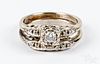 14K gold and diamond ring, 3.6dwt, size 7.