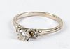 14K gold diamond solitaire ring, 1.5dwt, size 7.