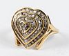 10K gold and diamond ring, 4.6dwt, size 9.