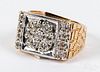 14K gold and diamond ring, 6.9dwt, size 9 1/2.