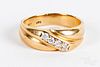 14K gold and diamond ring, 3.9dwt, size 10.