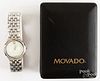 Movado wristwatch in box.