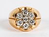 14K gold and diamond ring, 9.6dwt, size 7 1/2.