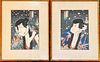 Two Japanese Color Woodblock Prints, Edo Period