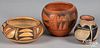 Three Native American pottery items