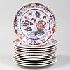 Set of Twelve Amherst Porcelain Dessert Plates in the 'Japan' Pattern