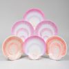 Assembled Set of Six Porcelain Shell Shaped Dessert Plates