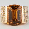 Sonia Bitton 14k Gold, Citrine and Diamond Ring