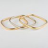 Three Jean Dinh Van for Cartier 18k Gold Square Bangle Bracelets
