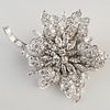 Platinum and Diamond Floral Brooch