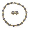 Kanaris 18k Gold Tahitian Pearl Earrings Necklace Set