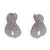 14k Gold Diamond Crossover Earrings