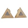 Modernist 14k Gold Diamond Geometric Earrings