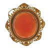 Antique 18k Gold Agate Cameo Brooch Pendant