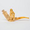 Carved Meerschaum Pipe With Case