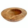Hand-Turned Wood Bowl with Flat-Top Rim-Maple Burl, Curly Figuring and Bark Inclusions