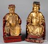 Pair of Chinese carved Emperor and Empress figures