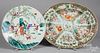 Chinese export famille rose plate and platter
