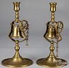 Reproduction brass tavern bell candlesticks