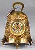 French brass bell novelty clock, early 20th c.