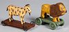 Walter Gottshall carved and painted goat pull toy