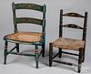 Two painted doll chairs, late 19th c.