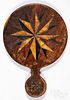 Parquetry inlaid hand mirror, late 19th c.