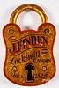 Gilt locksmith padlock trade sign, 20th c.