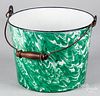 Emerald Green agateware water bucket