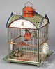 George Brown polychromed painted tin bird cage
