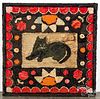 Cat hooked rug, early 20th c.