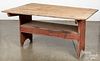 Pennsylvania painted pine bench table, 19th c.