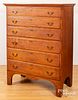 New England birch tall chest, early 19th c.