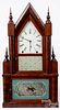 W. S. Johnson mahogany double steeple shelf clock