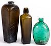 Three early glass bottles, 18th/19th c.