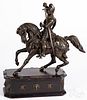 Victorian spelter statue of a knight on horseback