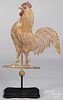 Small swell bodied copper rooster weathervane