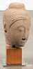 Asian carved stone Buddha head bust