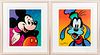 Four Peter Max signed prints of Disney characters