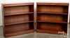 Pair of line inlaid mahogany bookcases