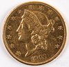 1905-S twenty dollar Liberty head gold coin.