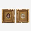 American School 19th century Pair of Small Portraits: Robert Morris (1734-1806) and Mary White Morris (1769-1806)