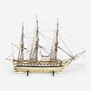 A cased prisoner-of-war bone ship model of the U.S. Frigate Confederacy (1778-1783) circa 1810