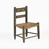 A miniature painted rush-seat side chair 19th century