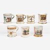 A group of seven occupational porcelain shaving mugs Various Makers, late 19th/early 20th century
