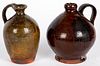 Two small redware jugs, 19th c.