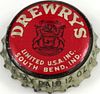 1948 Drewrys Beer ~MI 12oz Tax  Bottle Cap South Bend, Indiana