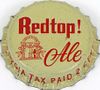 1957 Redtop Ale ~GA Tax  Bottle Cap Cincinnati, Ohio
