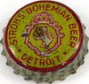 1954 Stroh's Bohemian Beer  Bottle Cap Detroit, Michigan